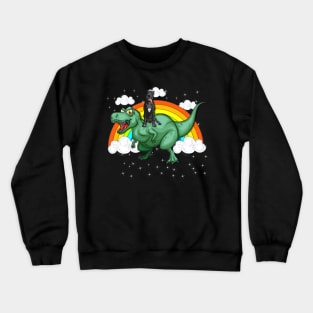 T Rex Dinosaur Riding Great Danes Dog Crewneck Sweatshirt